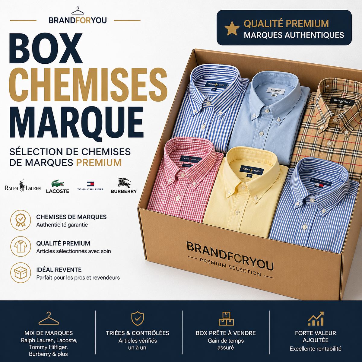 Box revendeur: x5 Chemises de marques