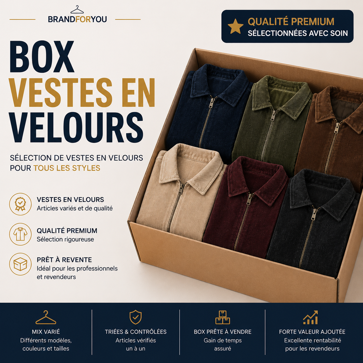 Box revendeur: x5 Vestes en velours
