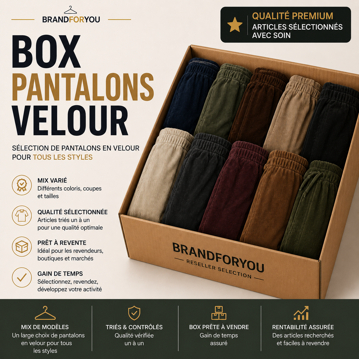 Box revendeur: x5 pantalons en velours